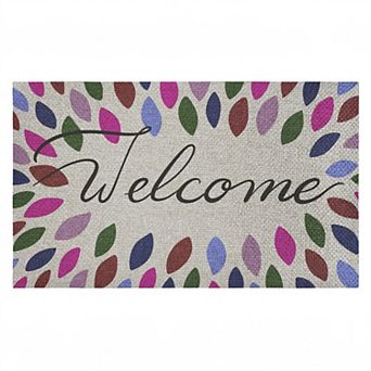 Stupell Home Decor Vibrant Leaf Shapes Welcome Doormat