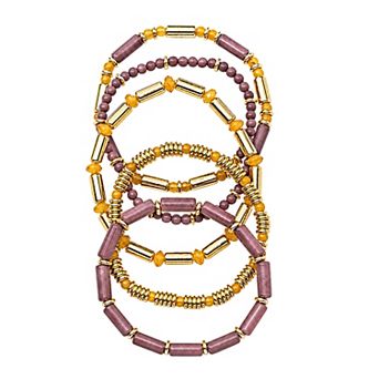 Emberly Simulated Gemstone 5 pc Beaded Bracelet Set