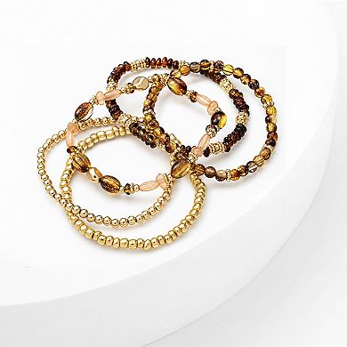 Emberly Gold Tone 5-Piece Beaded Bracelet Set