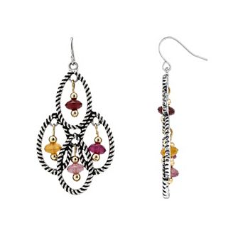 Emberly Multi Simulated Gemstone Chandelier Drop Earrings