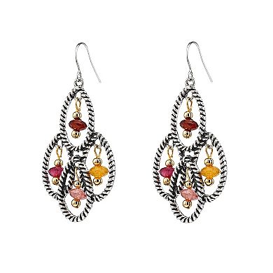 Emberly Multi Simulated Gemstone Chandelier Drop Earrings