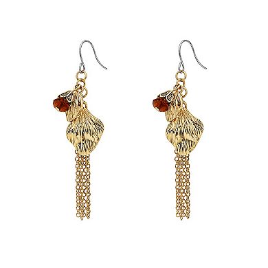 Emberly Textured Petals Multi Chain Drop Earrings