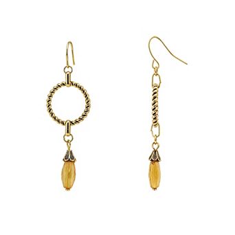 Emberly Gold Tone Circle Drop Earrings