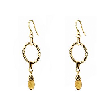 Emberly Gold Tone Circle Drop Earrings