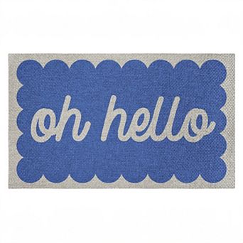 Stupell Home Decor Hello Blue Greeting Welcome Mat