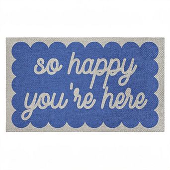 Stupell Home Decor Hello Blue Greeting Welcome Mat