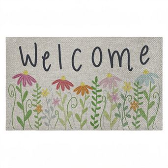 Stupell Home Decor Spring Wildflower Welcome Doormat