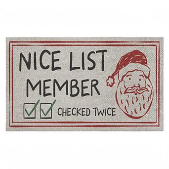 Stupell Home Decor Nice List Member Checked Twice Doormat