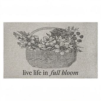 Stupell Home Decor Life In Full Bloom Floral Basket Doormat