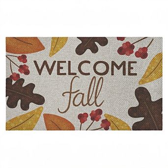 Stupell Home Decor Welcome Fall Leaf Border Doormat