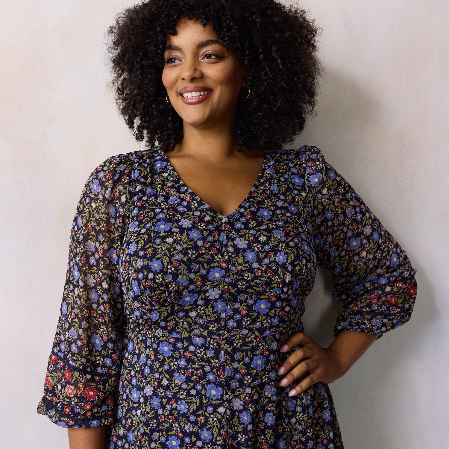Женские платья Plus Size LC Lauren Conrad Lace Trim Button Front Midi — фото 3