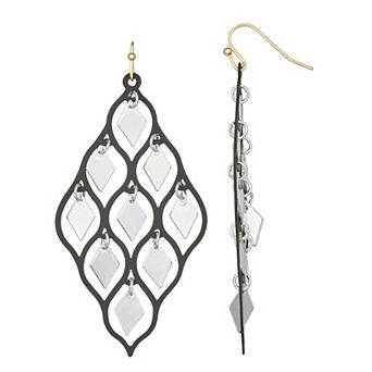 Emberly Silver-Tone Kite Chandelier Earrings