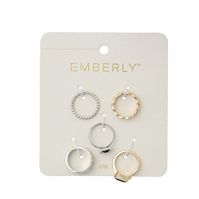 Emberly Mixed Metal 5-Piece Ring Set