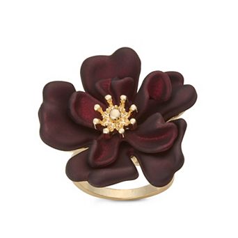 Emberly Gold-Tone Flower Statement Ring