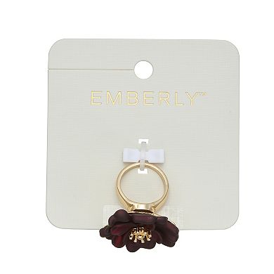 Emberly Gold-Tone Flower Statement Ring