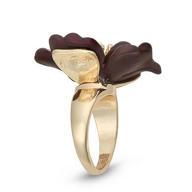 Emberly Gold-Tone Flower Statement Ring