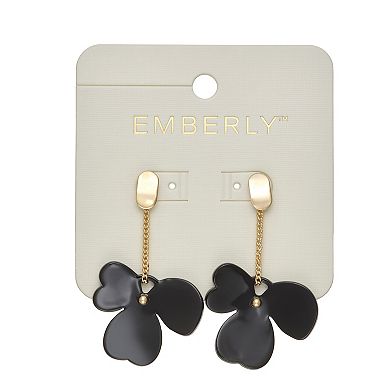 Emberly Gold-Tone Flower Dangle Earrings