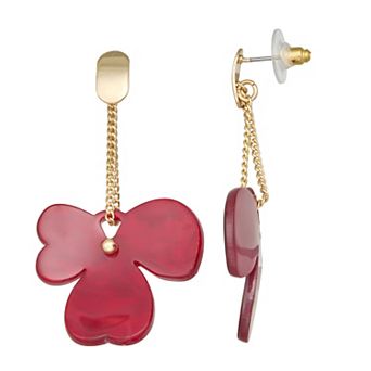 Emberly Gold-Tone Flower Dangle Earrings