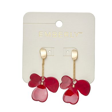 Emberly Gold-Tone Flower Dangle Earrings