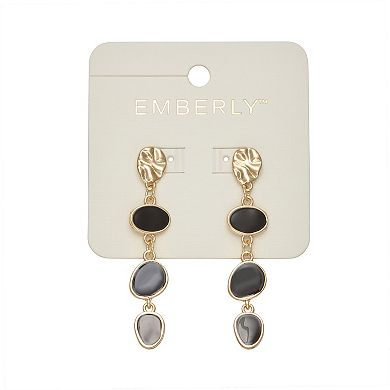 Emberly Gold-Tone Linear Enamel Earrings