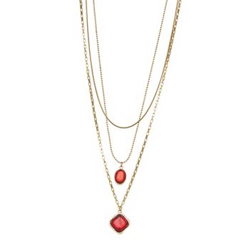 Emberly Simulated Stone Layered Necklace