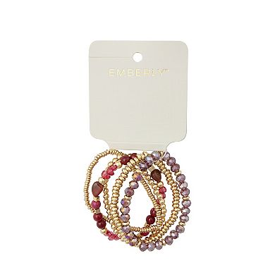 Emberly 5-Piece Beaded Stretch Bracelet Set