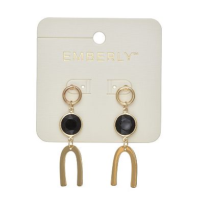 Emberly Simulated Stone Geometric Dangle Earrings