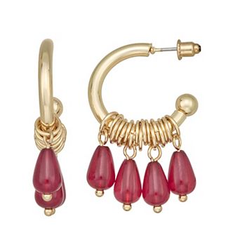 Emberly Gold-Tone Shaky Hoop Earrings