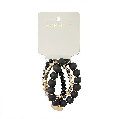 Emberly 3-Piece Beaded Stretch Bracelet Set
