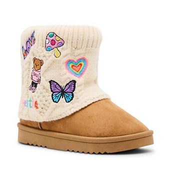 madden girl Sweater Embroidered Shaft Ankle Boots