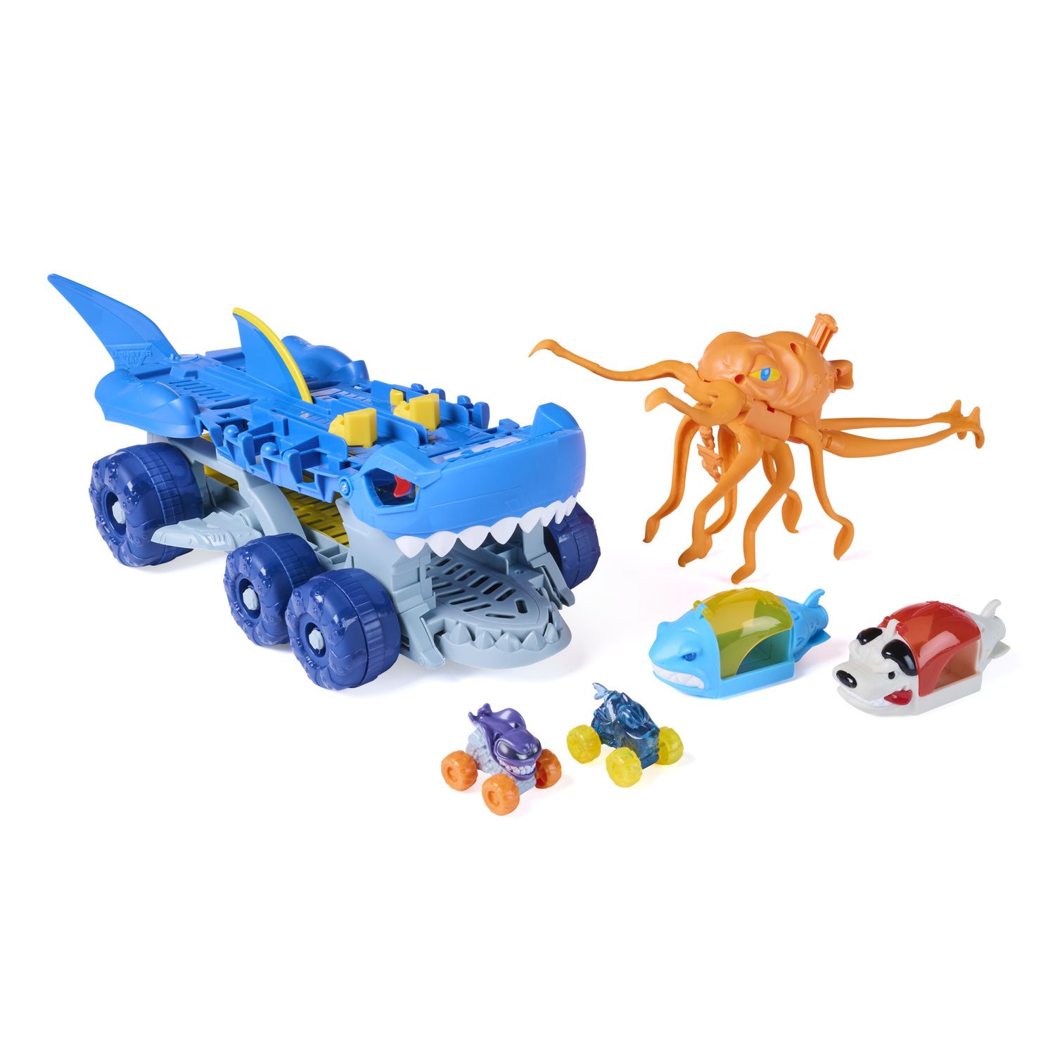 Детский игровой набор Monster Jam Mini Jams Megalodon Barnacle Blaster Ship Playset — фото 1