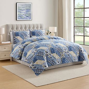 VCNY Home Joel 3 pc Full/Queen Patchwork Quilt Set with Shams