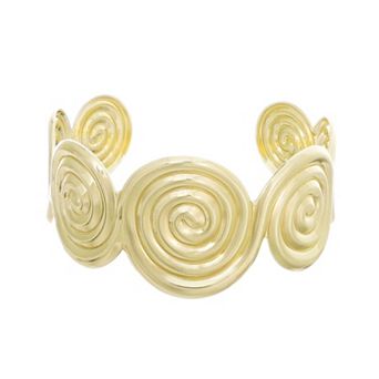 Adornia 14k Gold Flash Plated Swirl Cuff Bracelet
