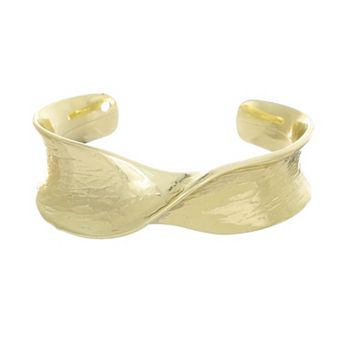 Adornia 14k Gold Flash Plated Twist Cuff Bracelet