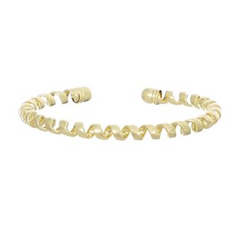 Adornia 14k Gold Flash Plated Coil Cuff Bracelet