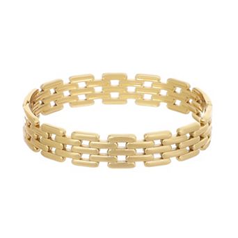 Adornia 14k Gold Flash Plated Chain Cuff Bracelet