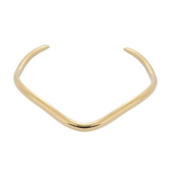 Adornia Tarnish Resistant 18k Gold Flash Plated Wave Cuff Bracelet