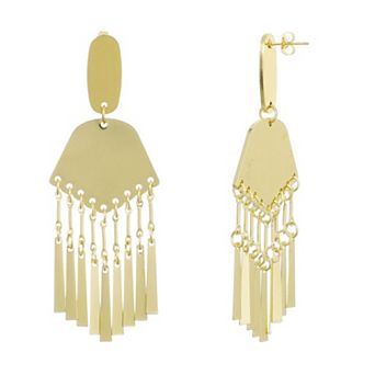 Adornia 14k Gold Flash Plated Drop Statement Earrings