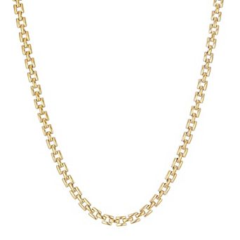 Adornia Tarnish Resistant 18k Gold Flash Plated Grid Chain Necklace