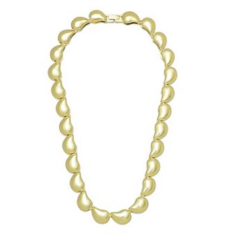 Adornia 14k Gold Flash Plated Teardrop Chain Necklace