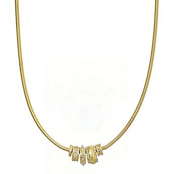 Adornia 14k Gold Flash Plated Sliding Rings Collar Necklace