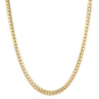 Adornia Tarnish Resistant 14k Gold Flash Plated Flat Curb Chain Necklace