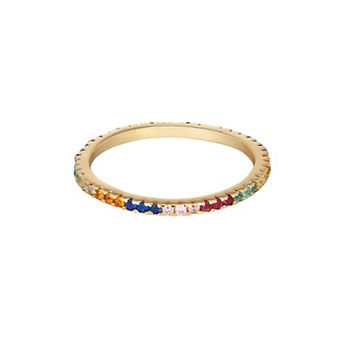 Adornia 14k Gold Flash Plated Cubic Zirconia Eternity Band Ring