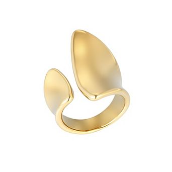 Adornia Tarnish Resistant 18k Gold Flash Plated Open Columns Ring