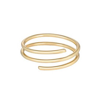Adornia 14k Gold Flash Plated Adjustable Coil Wrap Ring