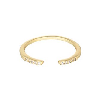 Adornia 14k Gold Flash Plated Open Cubic Zirconia Band Ring