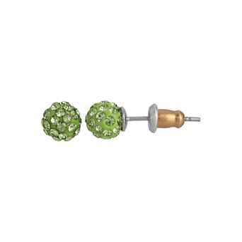 1928 Silver Tone Pave Stud Earrings
