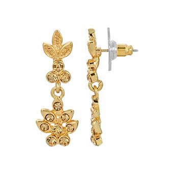 1928 Crystal Flower Drop Earrings