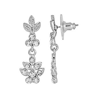1928 Crystal Flower Drop Earrings