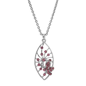 1928 Pave Butterfly Pendant Necklace 16" Adjustable